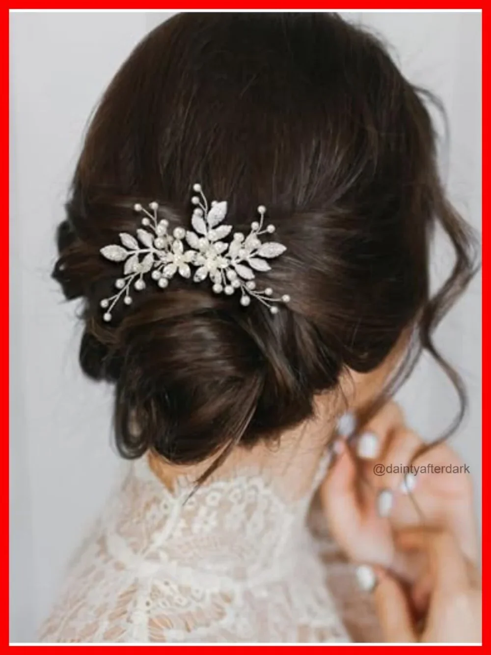 Bendable Bridal Hair Comb with Pearl Crystal Wedding Hair Accessory